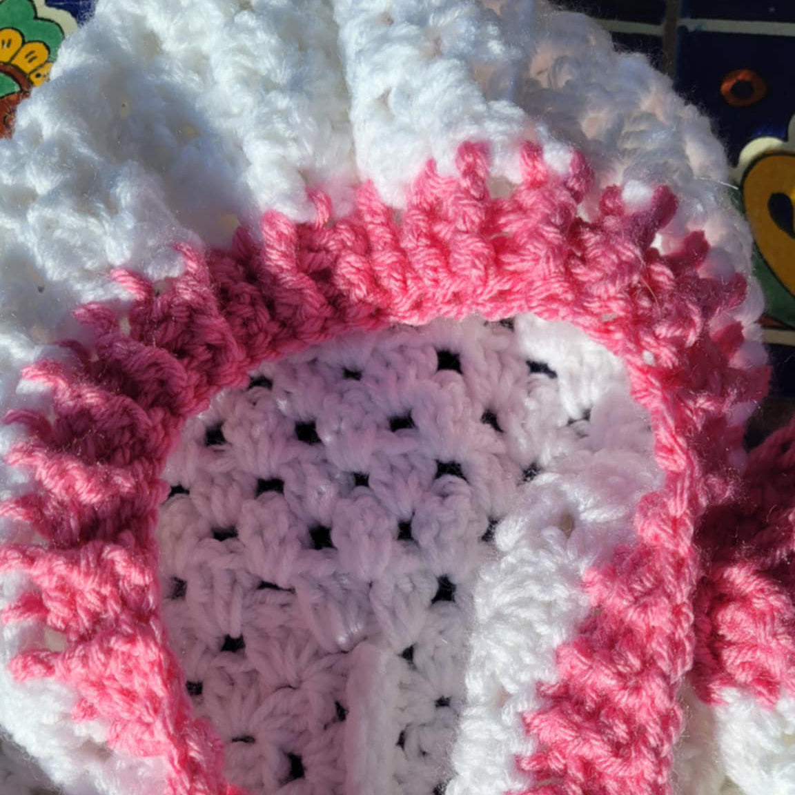 White and Pink Baby Sweater