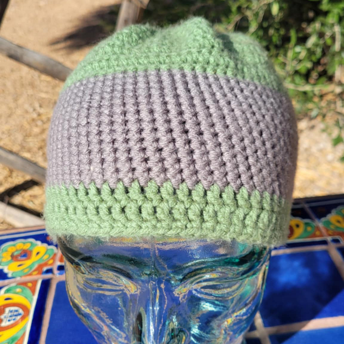 Green and Gray Beanie