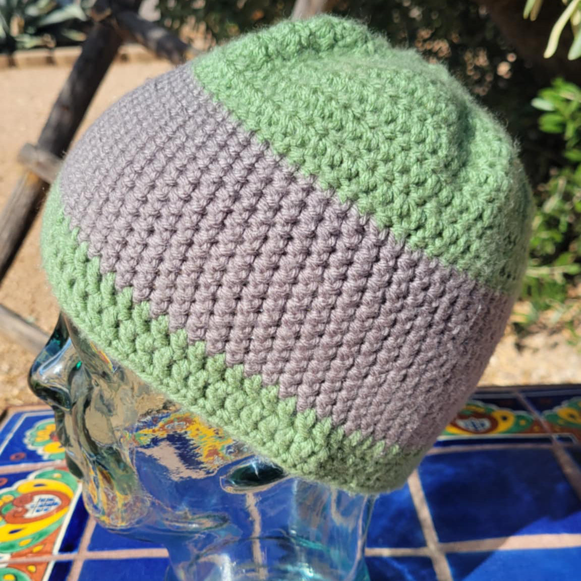 Green and Gray Beanie