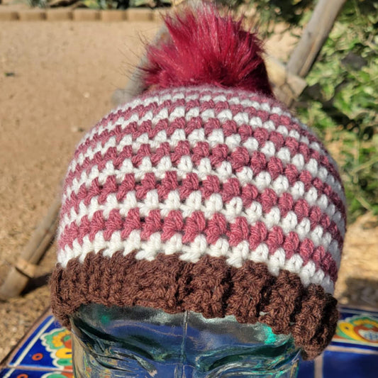 Red Wine Striped Beanie