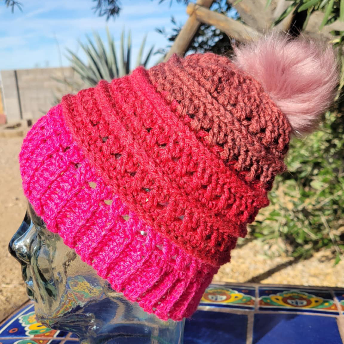 Magenta Variegated Beanie